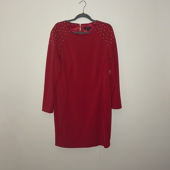 Gold Studded Red Dress - Picture 2 of 6